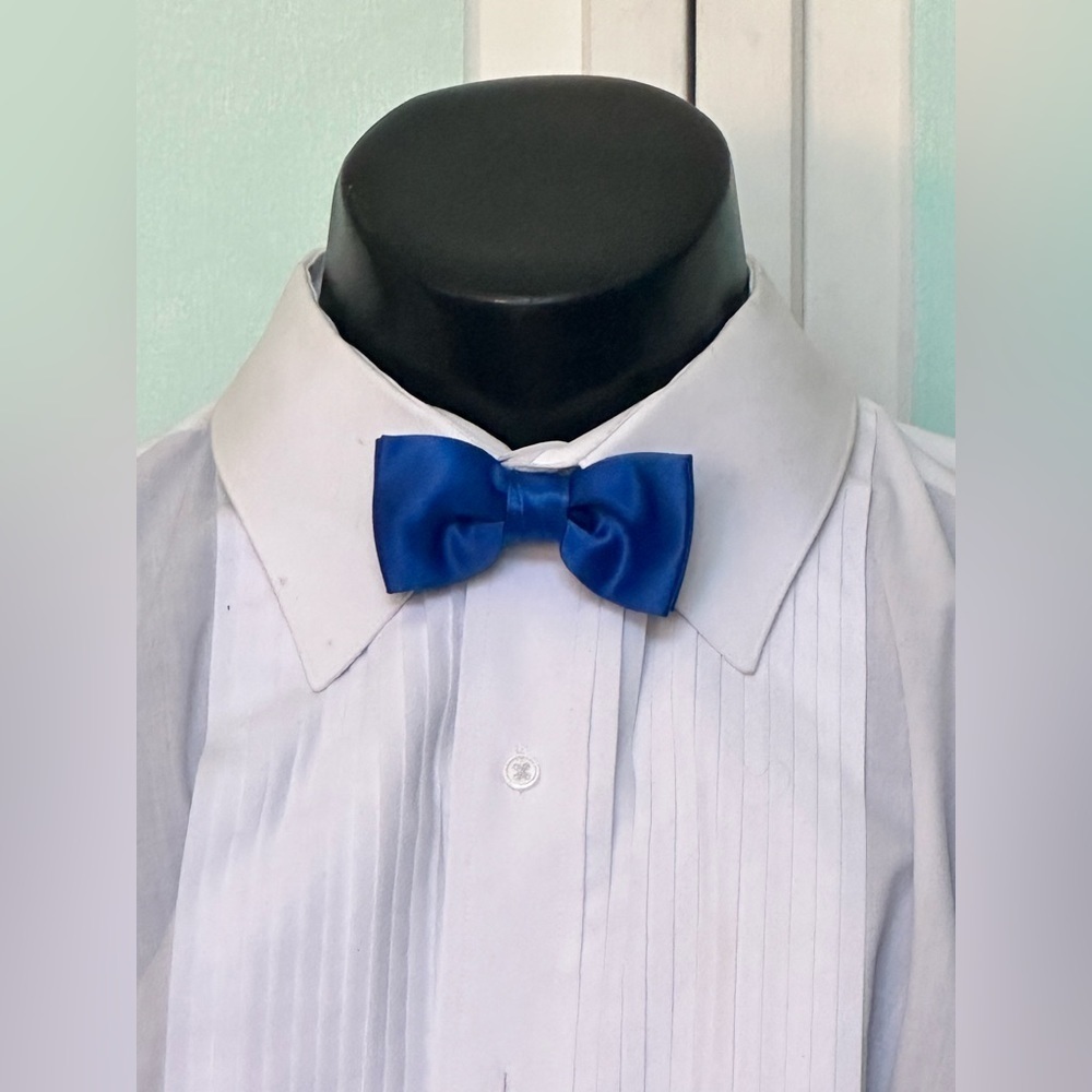 Royal Blue Wedding Prom Tuxedo Pre Tied clip on Bow tie bowtie kids boys